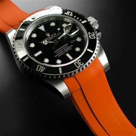 rolex submariner orange strap|rolex submariner with rubber strap.